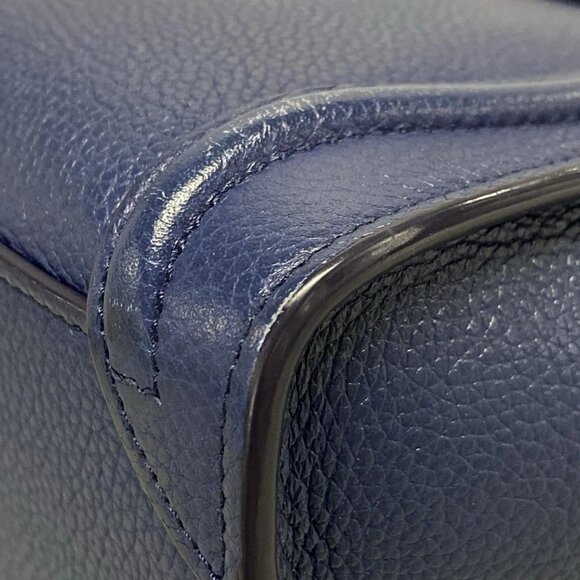 Auth CELINE Luggage Nano Shopper - Navy Drummed Calf Handbag - Picture 9 of 16